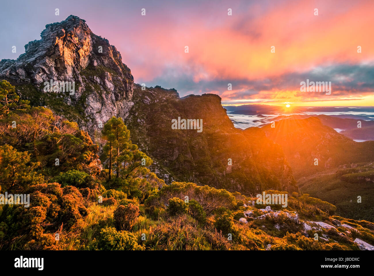 Lions Head en Parque Nacional Franklin-Gordon Wild Rivers, Tasmania Foto de stock