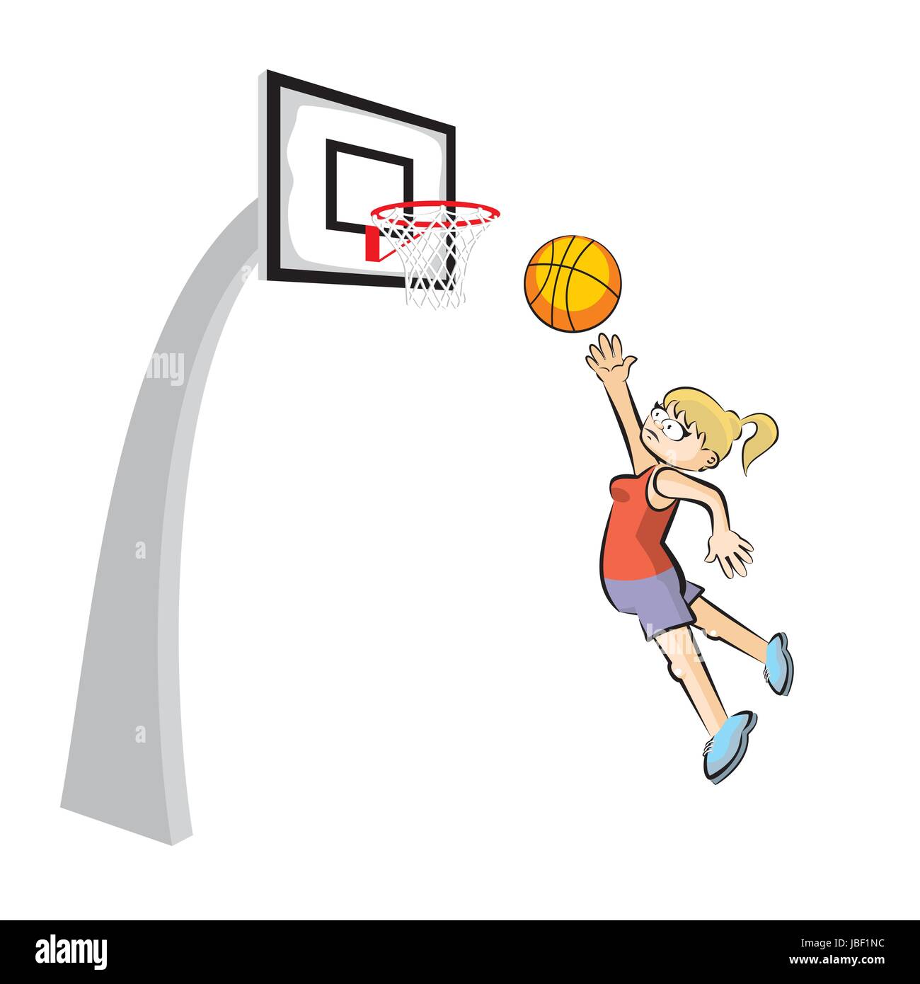 Adolescente jugador de baloncesto estilo de dibujos animados. Deporte  conceptual ilustración Imagen Vector de stock - Alamy