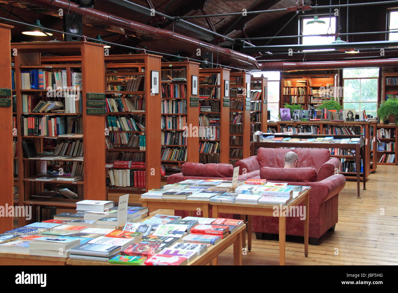 La librería de Richard Booth, Lion Street, heno-on-Wye, Brecknockshire, Powys, Gales, Gran Bretaña, Reino Unido, UK, Europa Foto de stock