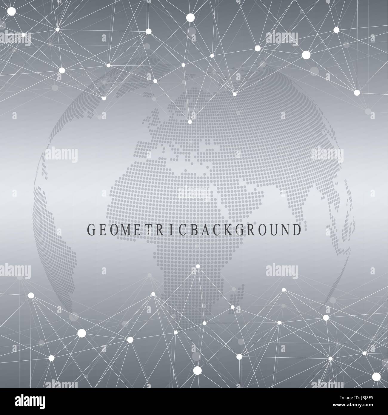 Resumen Antecedentes tridimensional planeta. Antecedentes La comunicación virtual o compuestos de partículas. Conexión de red global y líneas plexo. Minimalista diseño caótico, ilustración vectorial. Ilustración del Vector