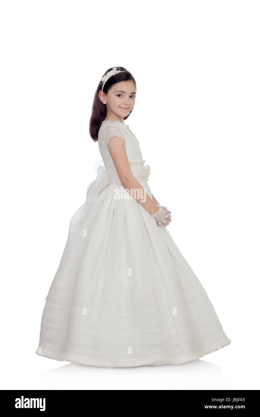 Vestido de confirmación blanco recortadas stock - Alamy