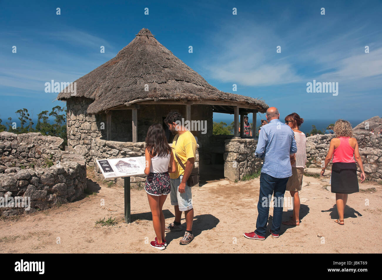 El asentamiento celta de 'Castro de Santa Tecla' - primer siglo A.C., La Guardia, Pontevedra, en la región de Galicia, España, Europa Foto de stock