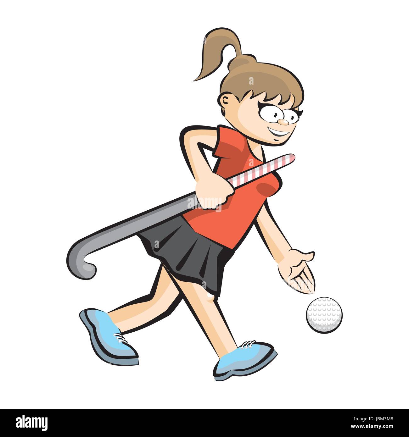 Jugador De Hockey Sobre Hierba Femenino Estilo De Dibujos Animados Ilustracion Conceptual Imagen Vector De Stock Alamy