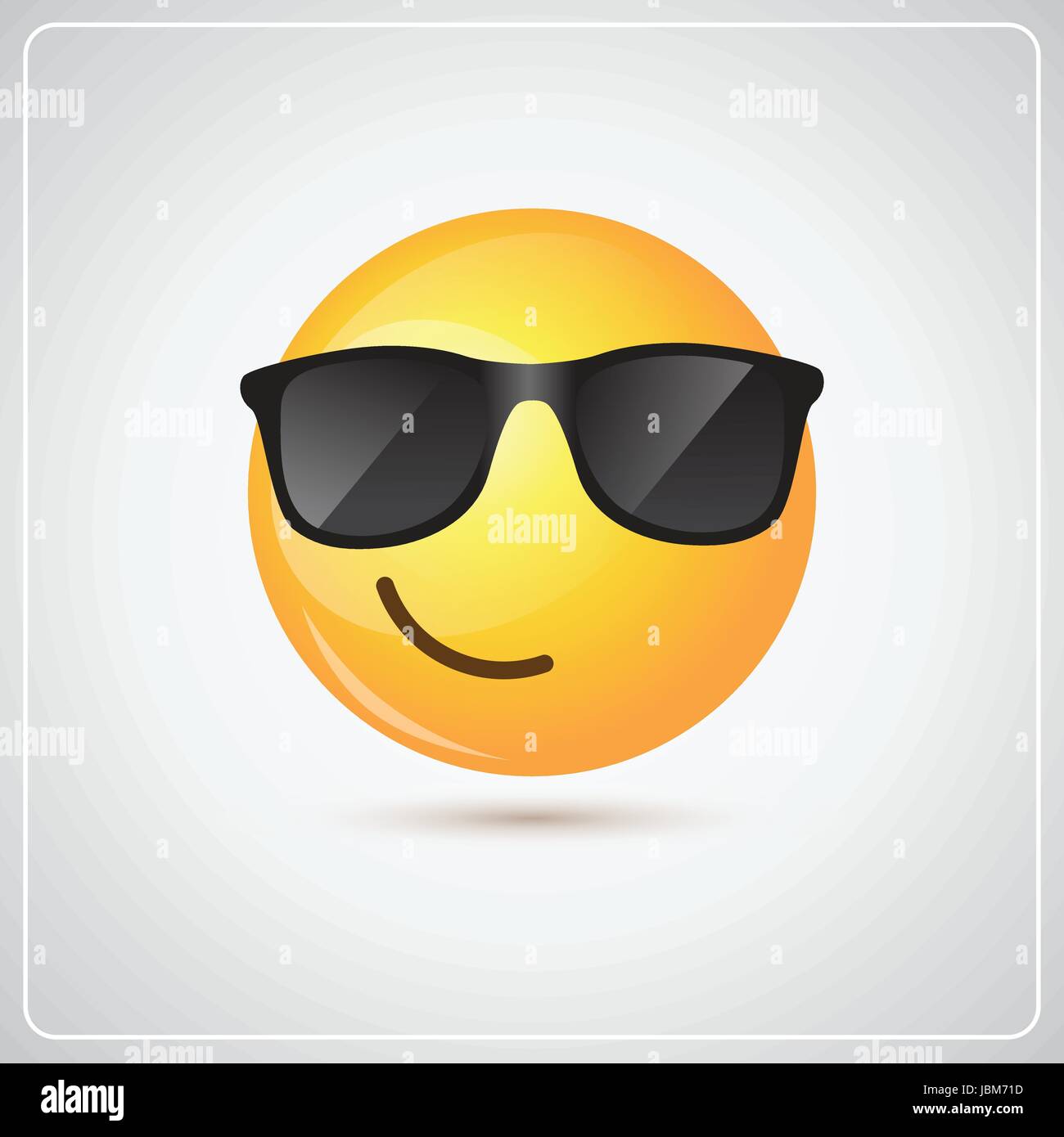 Sonrientes amarillo Caricatura use gafas de sol la gente positiva emoción  icono Imagen Vector de stock - Alamy