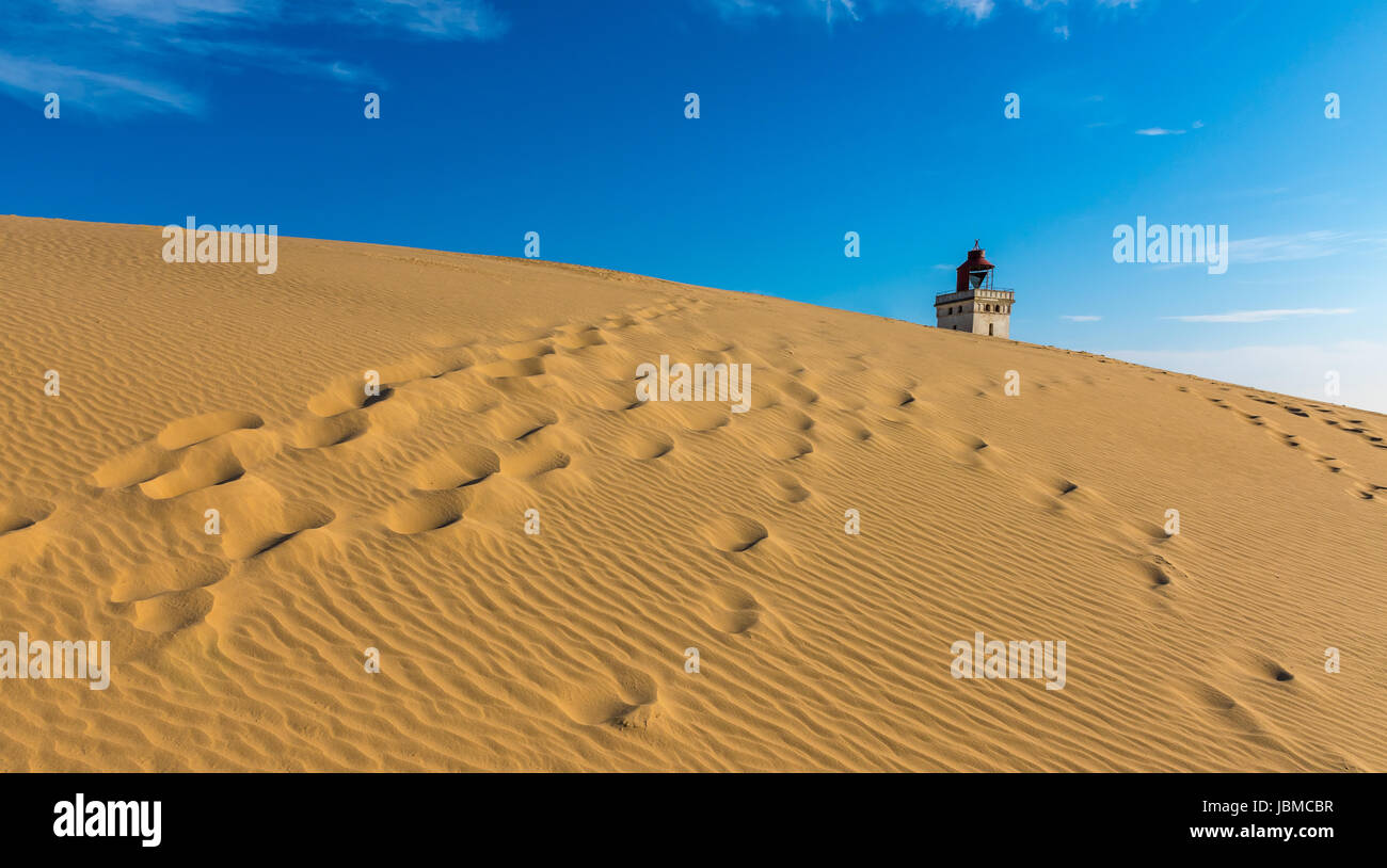 Huellas en las dunas Foto de stock