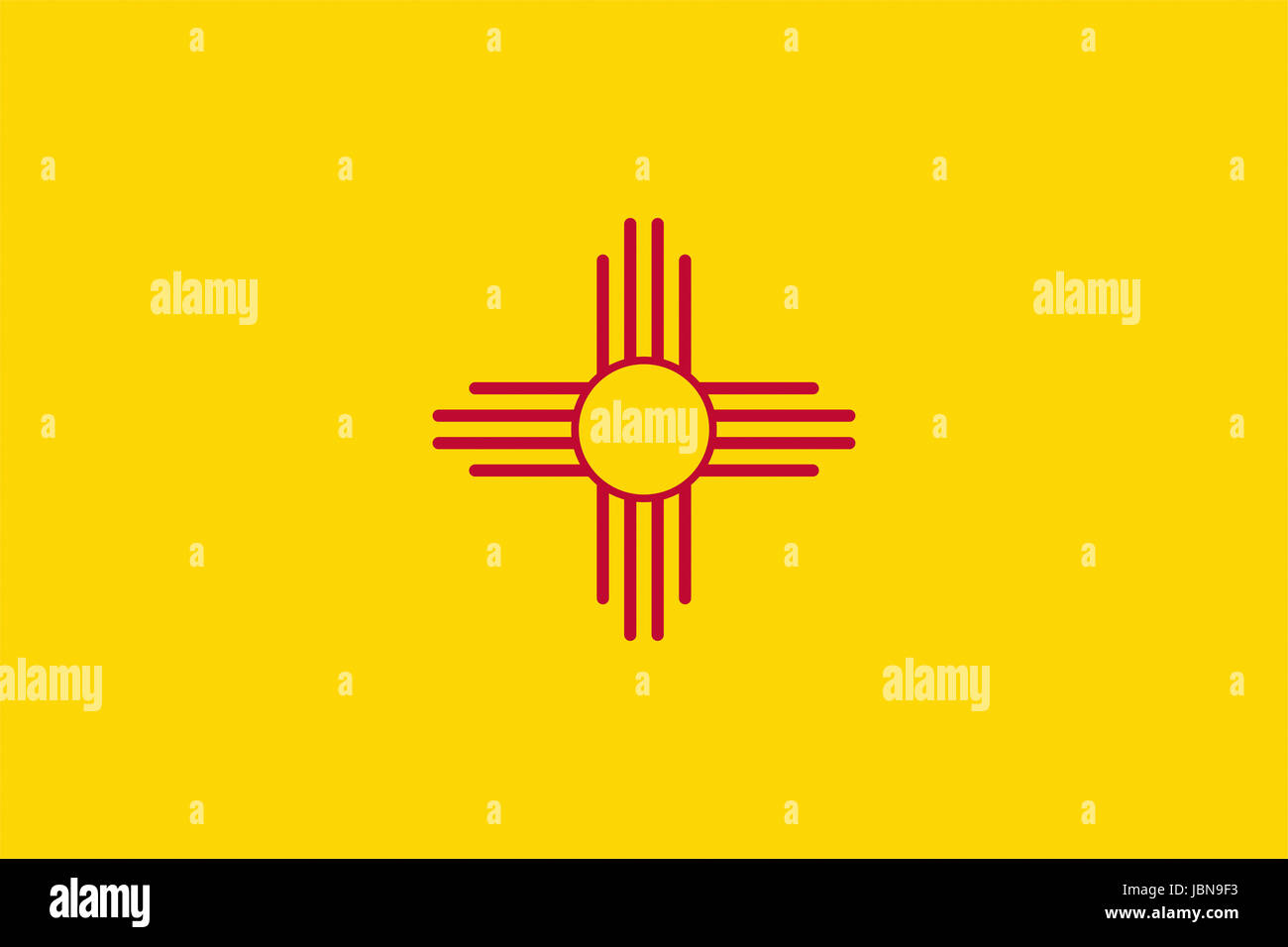 Ilustración de la bandera del estado de Nuevo México en los Estados Unidos Foto de stock