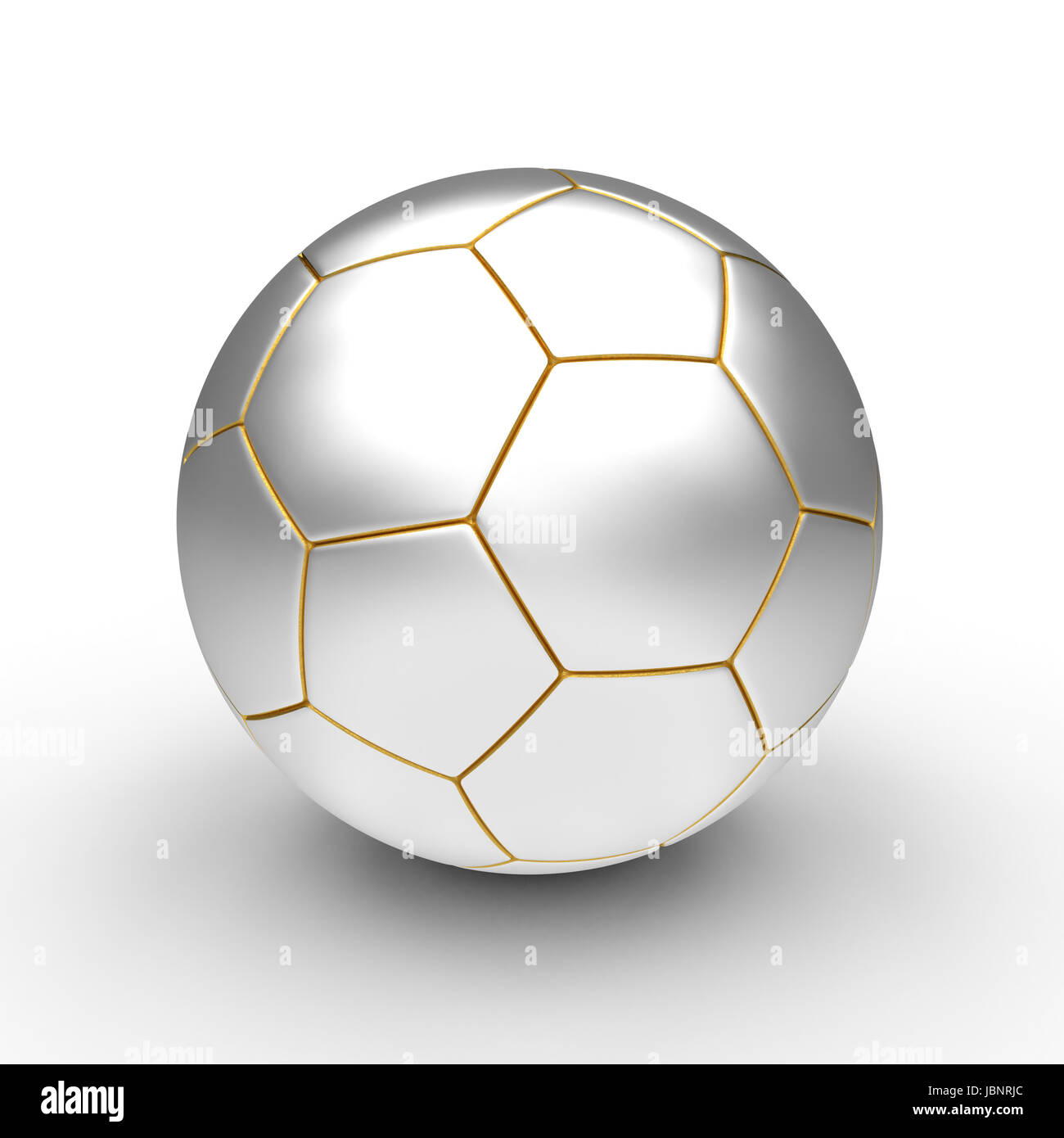 Balón de fútbol de oro y plata de la imagen 3D rendering Fotografía de  stock - Alamy