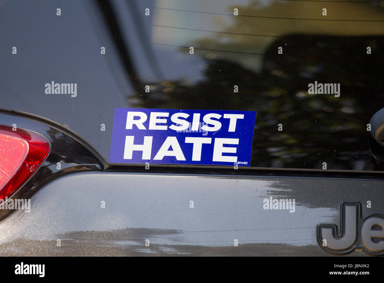 Resistir el odio auto adhesivo Foto de stock
