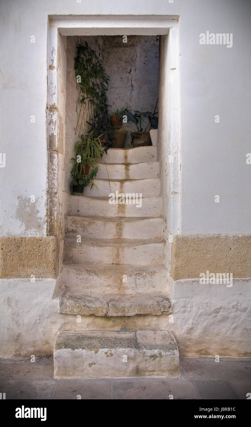 Casa típica. Corigliano d'Otranto. Puglia. Italia. Foto de stock