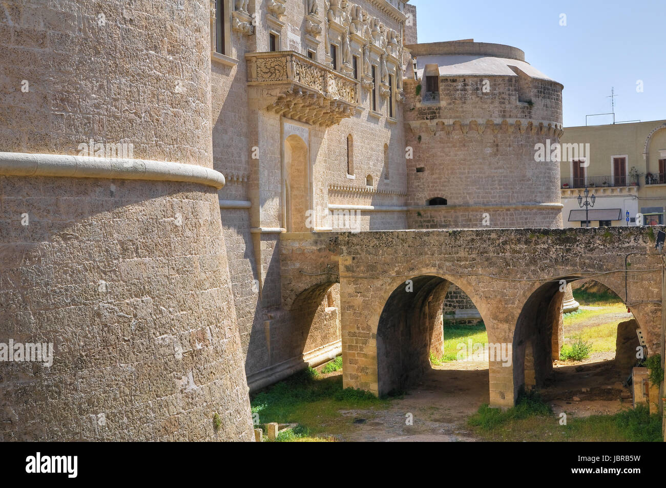 Castillo de Monti de Corigliano d'Otranto. Puglia. Italia. Foto de stock