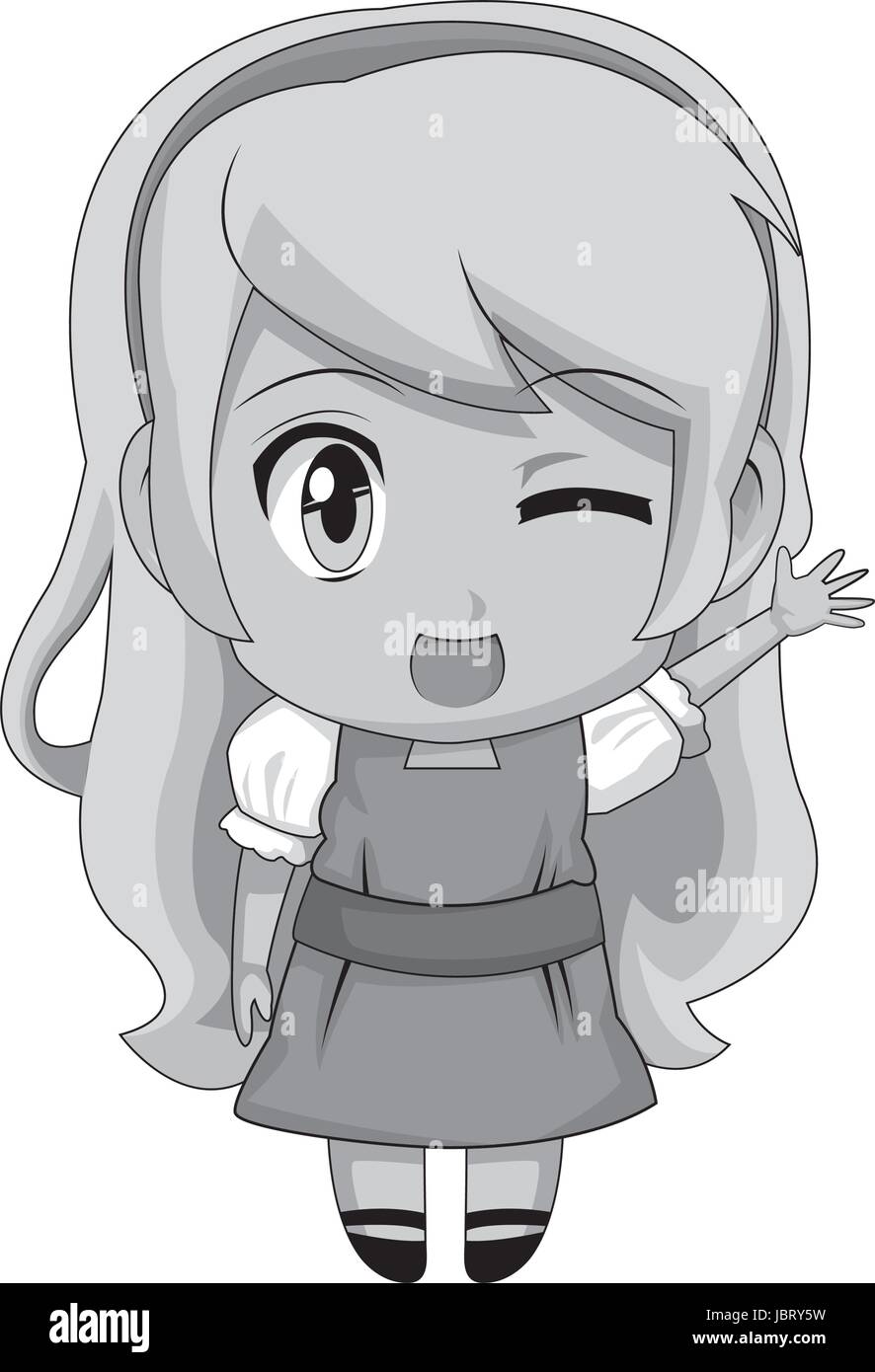 Cute anime chibi niña estilo de dibujos animados Imagen Vector de stock - Alamy Cute anime chibi niña estilo de dibujos animados Imagen Vector de stock - Alamy