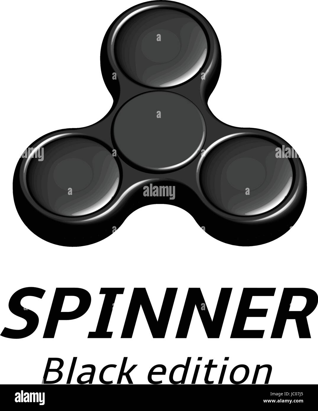 Spinner logotipo diseño realista. Dispositivo de juegos de entretenimiento, un mecanismo sencillo para ventilador, calmantes. 3d ilustración vectorial EPS10 Ilustración del Vector