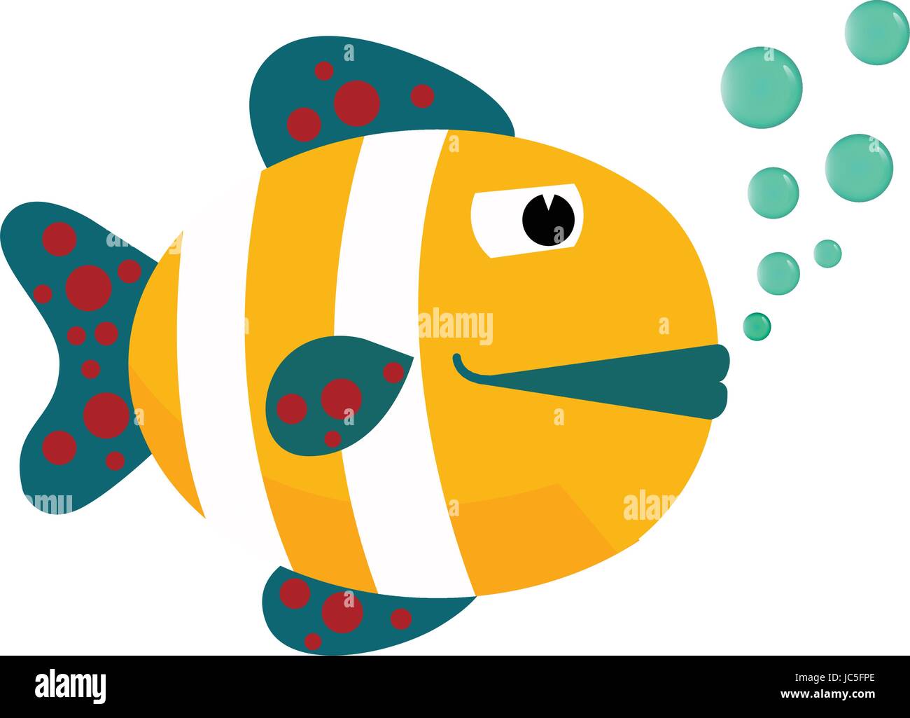 Dibujos Animados Peces Con Burbujas Icono Plano Ilustracion Vectorial Imagen Vector De Stock Alamy