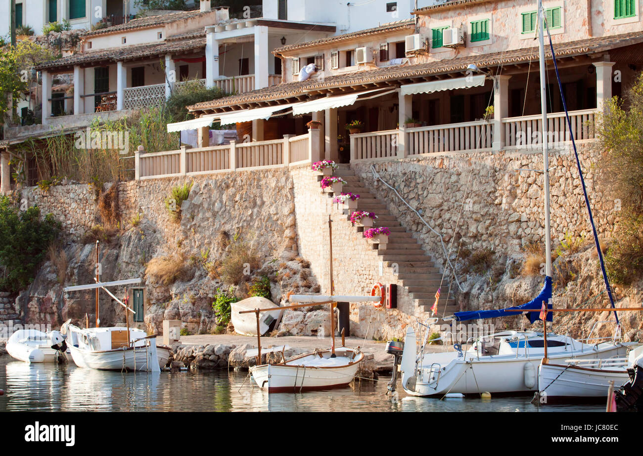 Puerto de Cala Figuera, aldea de pescadores, Mallorca, España Foto de stock