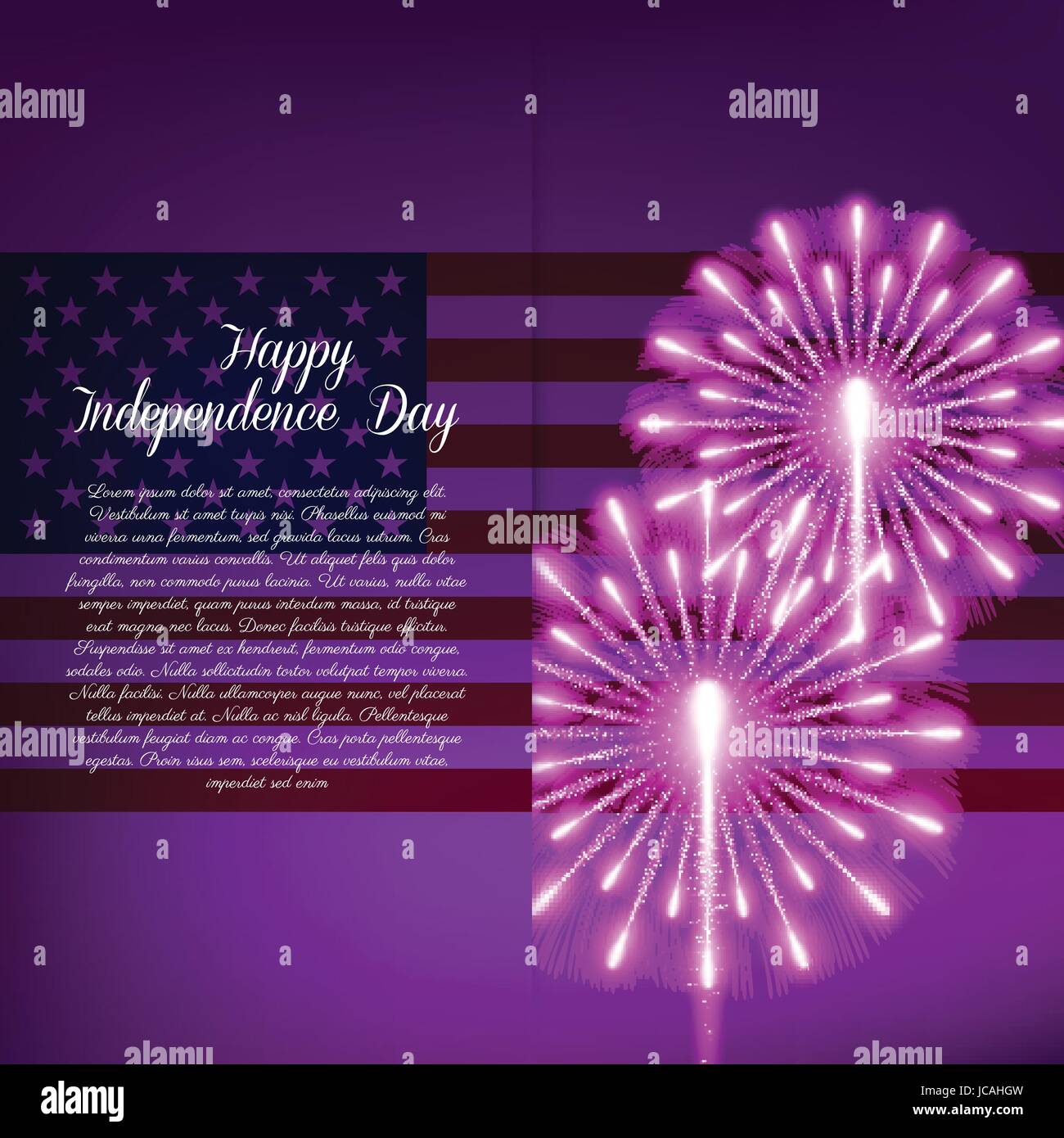 El 4 de julio. Tarjeta de felicitación el día de la Independencia Ilustración del Vector