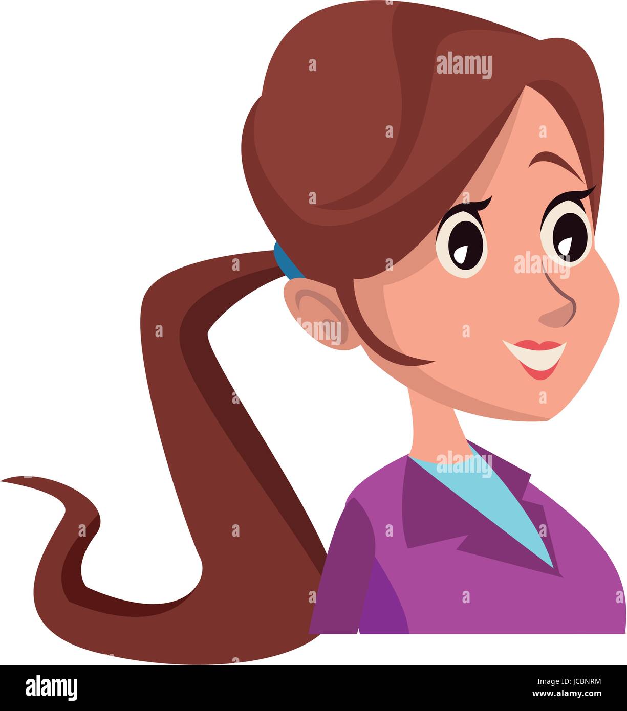 Caricatura mujer bonita sonrisa imagen Imagen Vector de stock - Alamy