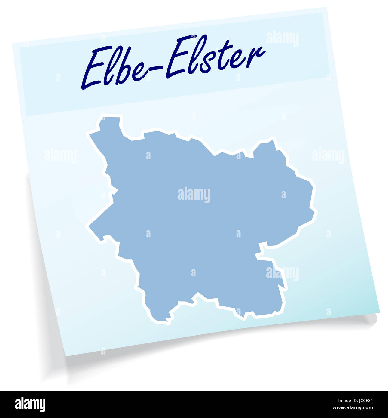 En Blau Notizzettel Elbe-Elster als Foto de stock
