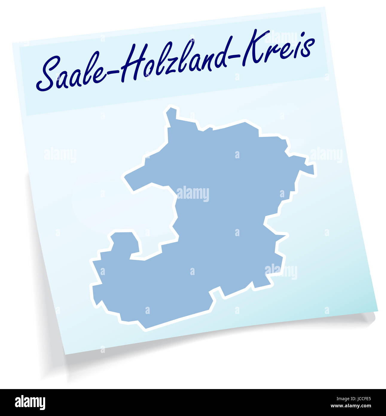 Als Notizzettel Saale-Holzland-Kreis en Blau Foto de stock