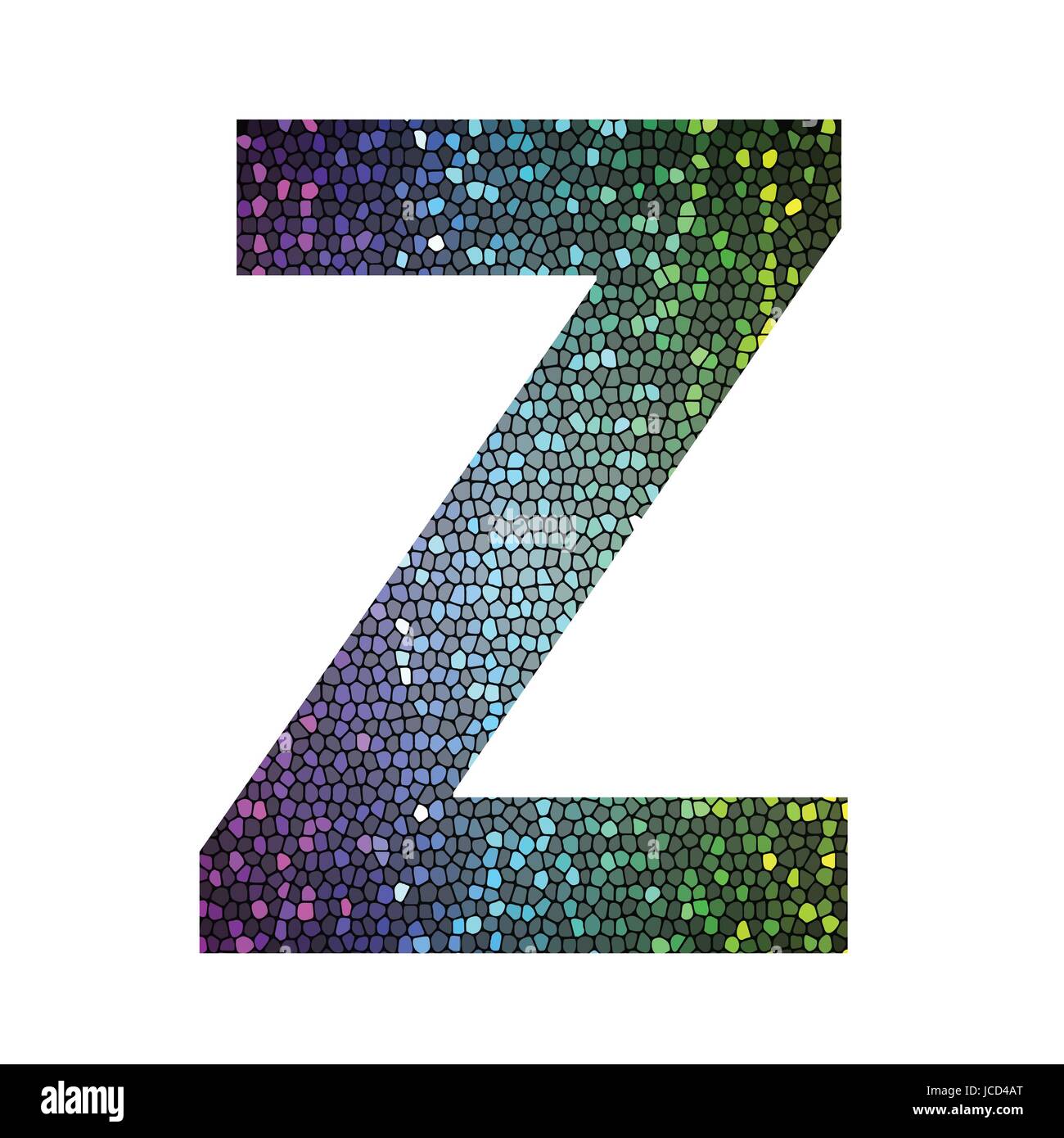 Ilustración colorida con la letra Z de diferentes colores sobre un