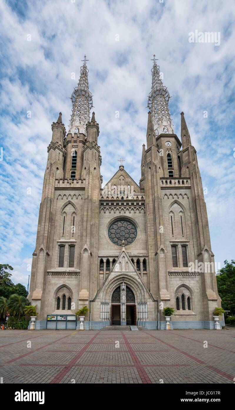 Iglesia Catedral Católica, Yakarta, Indonesia Foto de stock