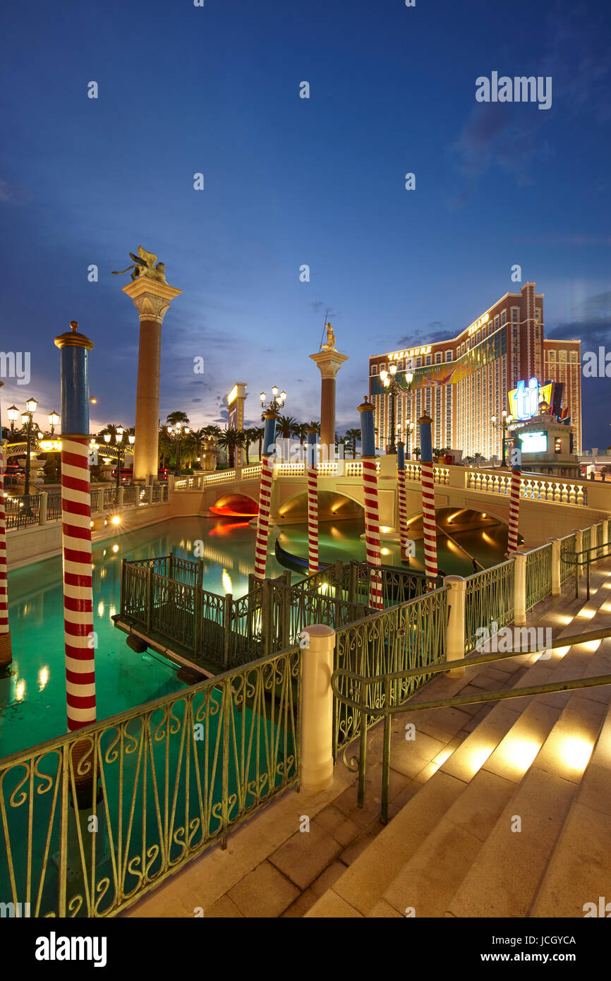 El hotel Venetian en Las Vegas, Nevada, Estados Unidos Foto de stock