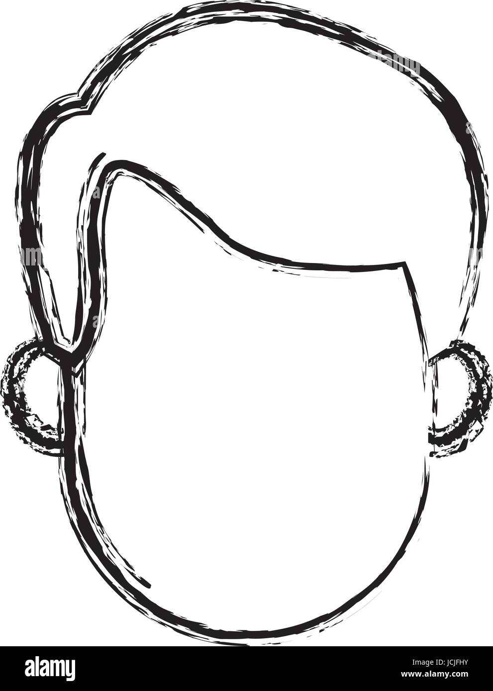 Hombre de cabello retrato sin rostro sketch de dibujos animados Imagen  Vector de stock - Alamy