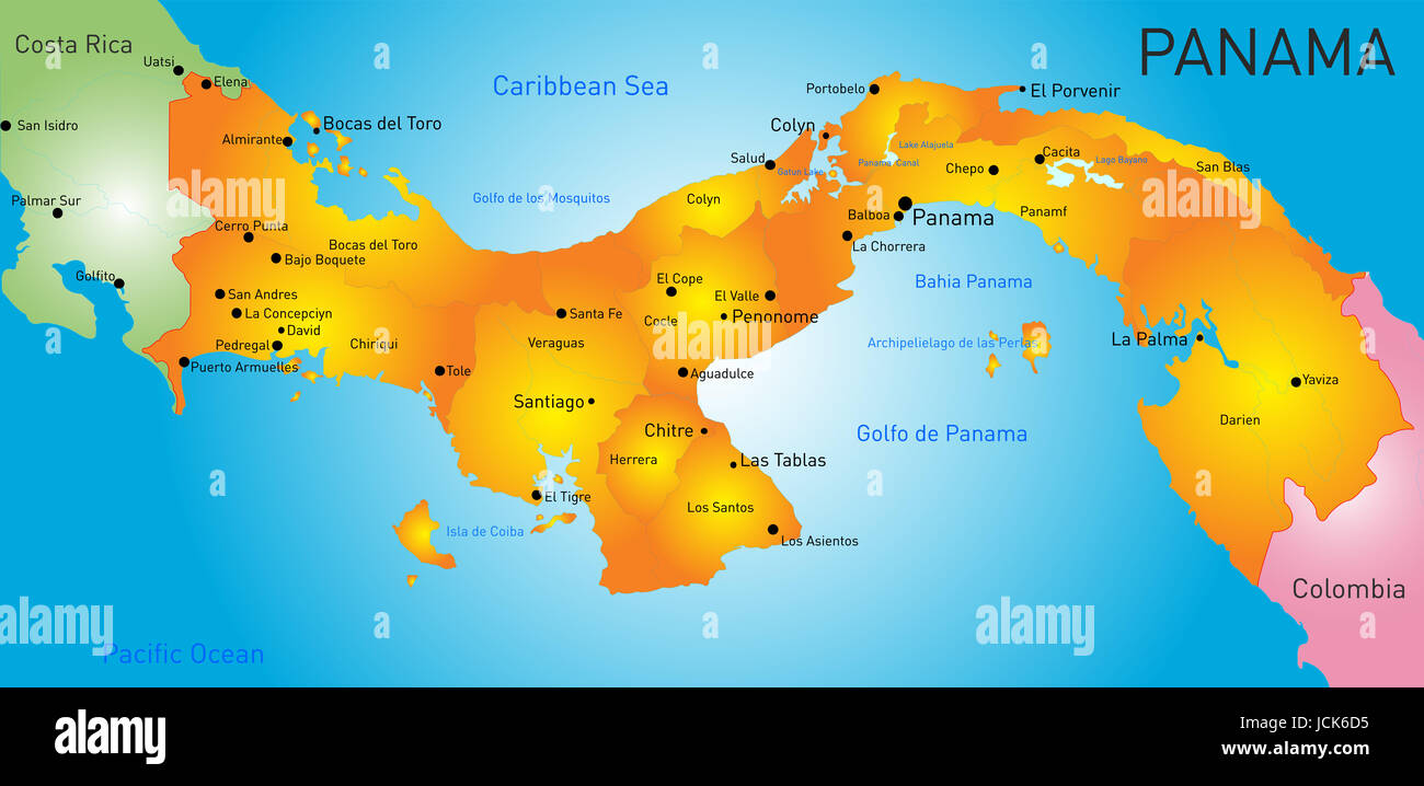 Color vectorial Mapa de Panamá país Fotografía de stock Alamy