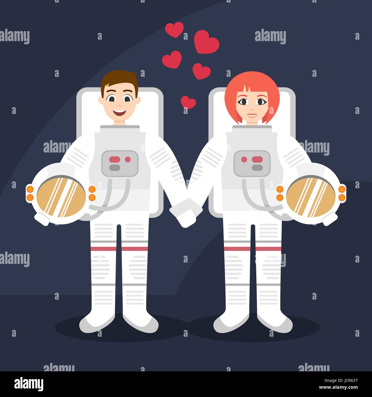 Ilustración Vectorial De Astronautas Par En Amor Cogidos De La Mano Imagen Vector De Stock Alamy 7386