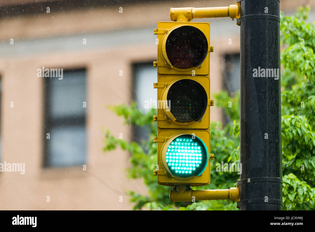 Semáforo Verde Señal, Nueva York, Estados Unidos de América Foto de stock