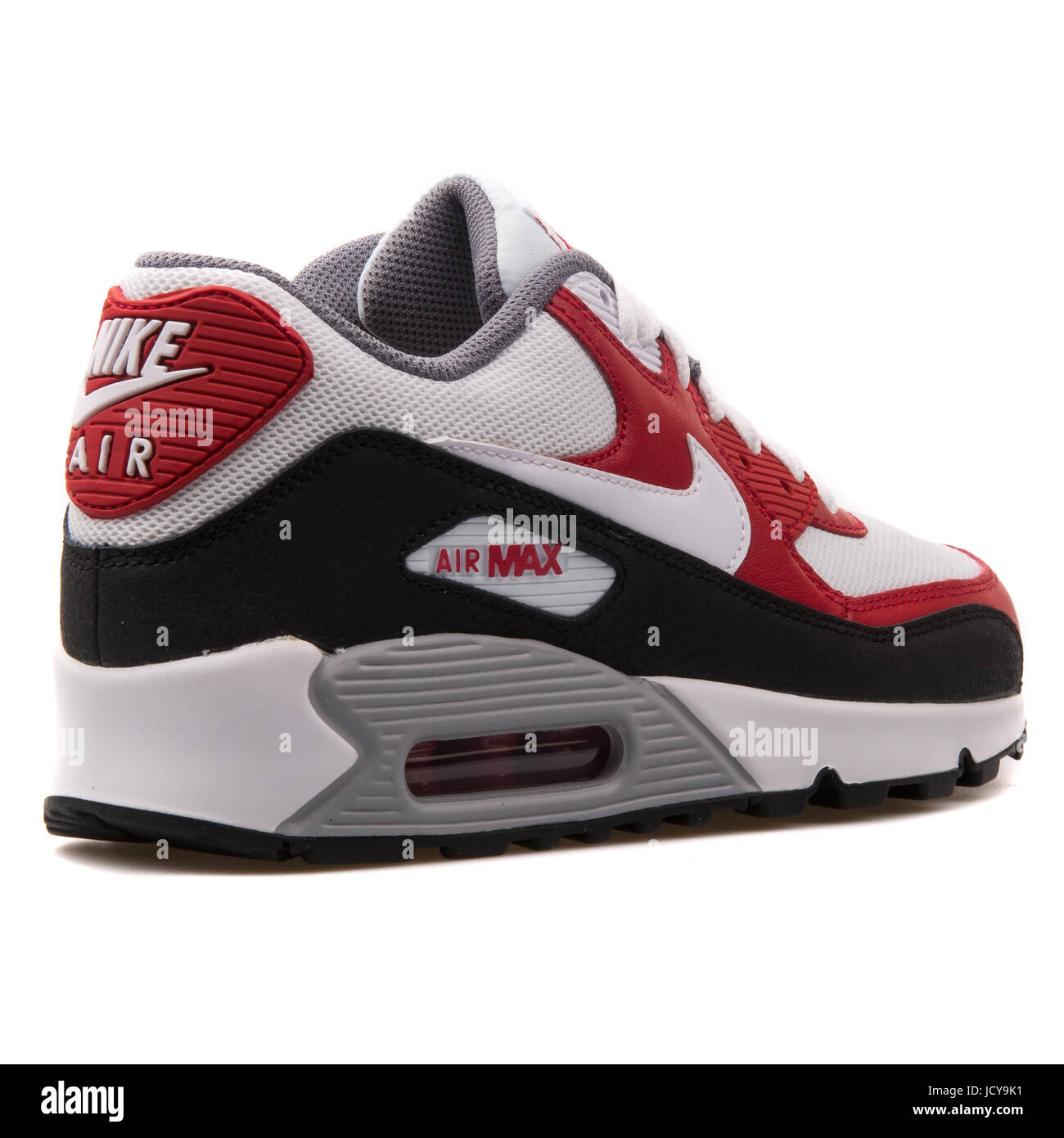 mejilla menú melodía Nike Air Max 90 Malla (GS), blanco, rojo y negro de la Juventud calzados  running - 724824-102 Fotografía de stock - Alamy