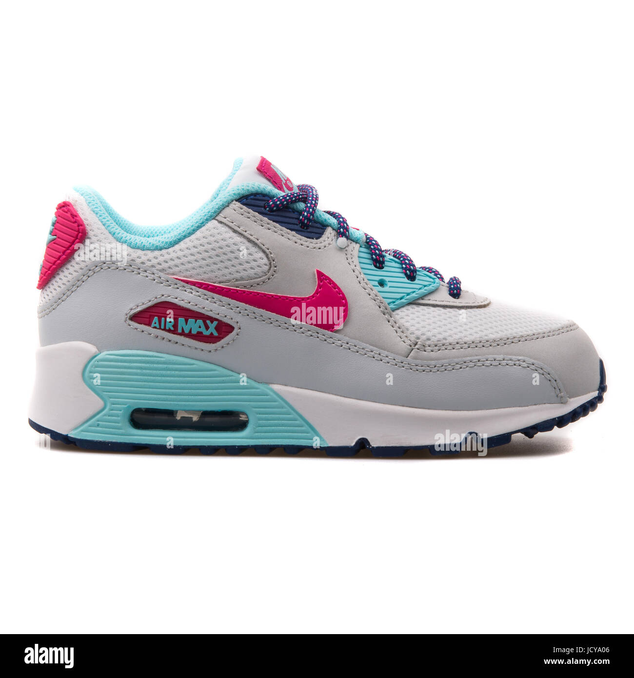 Nike Air Max 90 Malla (PS) Blanco, gris, rosa y turquesa Kids calzados  running - 724856-102 Fotografía de stock - Alamy
