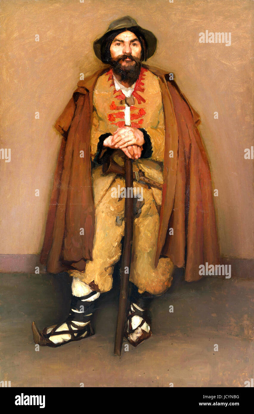 Hugh Ramsay, una montaña Pastor (un enano Italiano) 1901 Óleo sobre lienzo. Galería Nacional de Australia, Canberra, Australia. Foto de stock