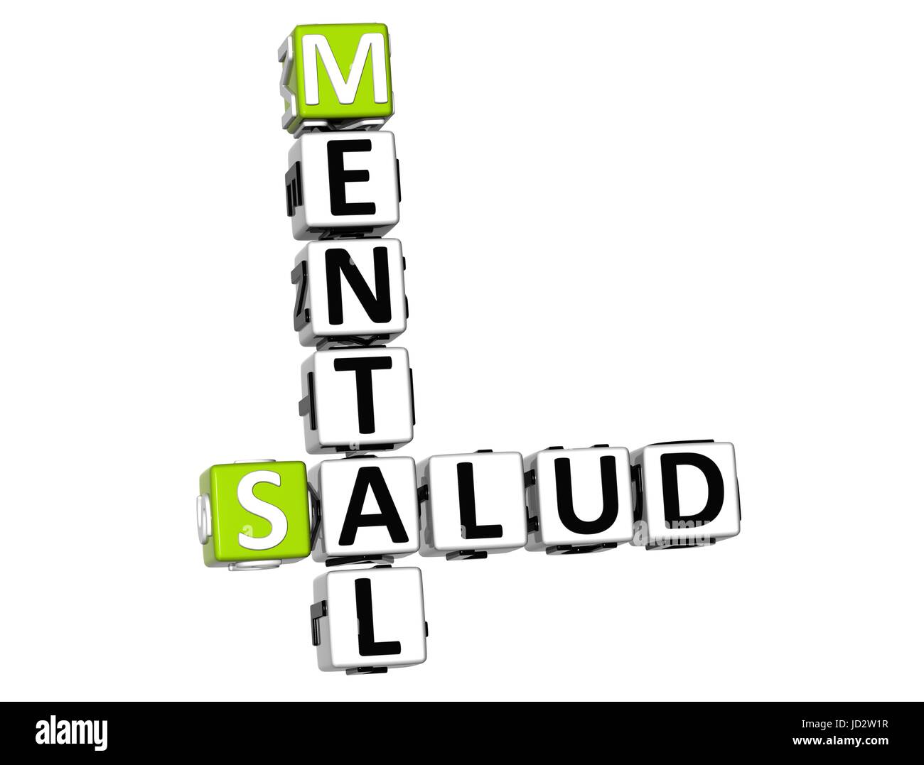 3D (Salud mental Salud Mental) crucigrama sobre fondo blanco Fotografía
