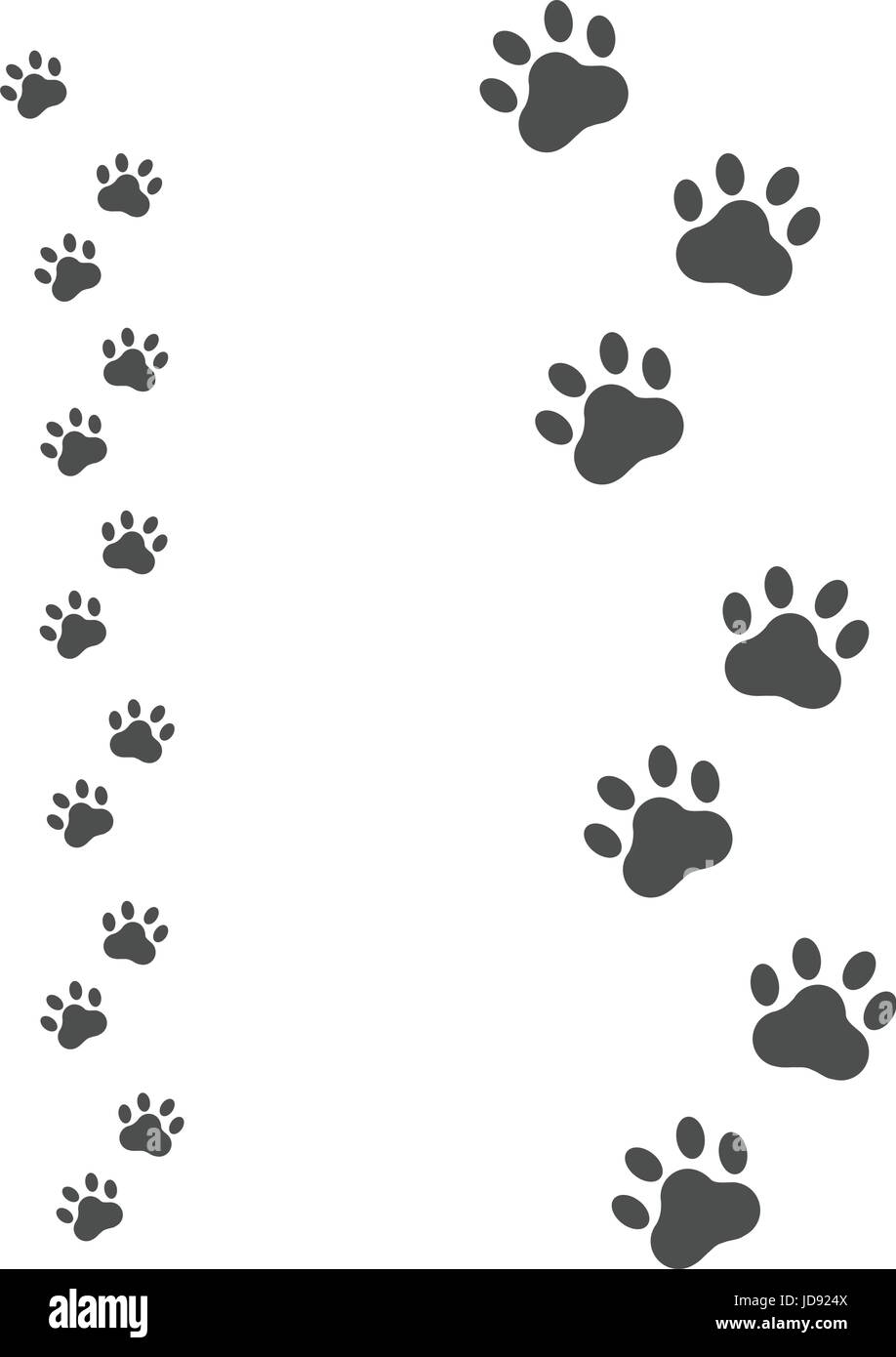 Icono de huella de perro aislado sobre fondo blanco; Paws ilustración  vectorial Imagen Vector de stock - Alamy