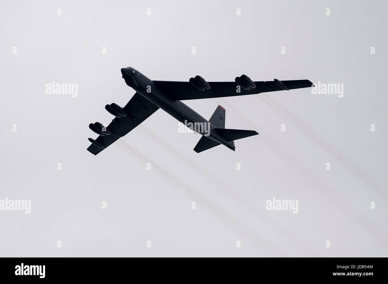 Un americano bombardero estratégico de largo alcance Boeing B-52 Stratofortress durante la 45ª edición del ejercicio BÁLTICO BALTOPS OPERACIONES 2017 en Ustka, Polan Foto de stock