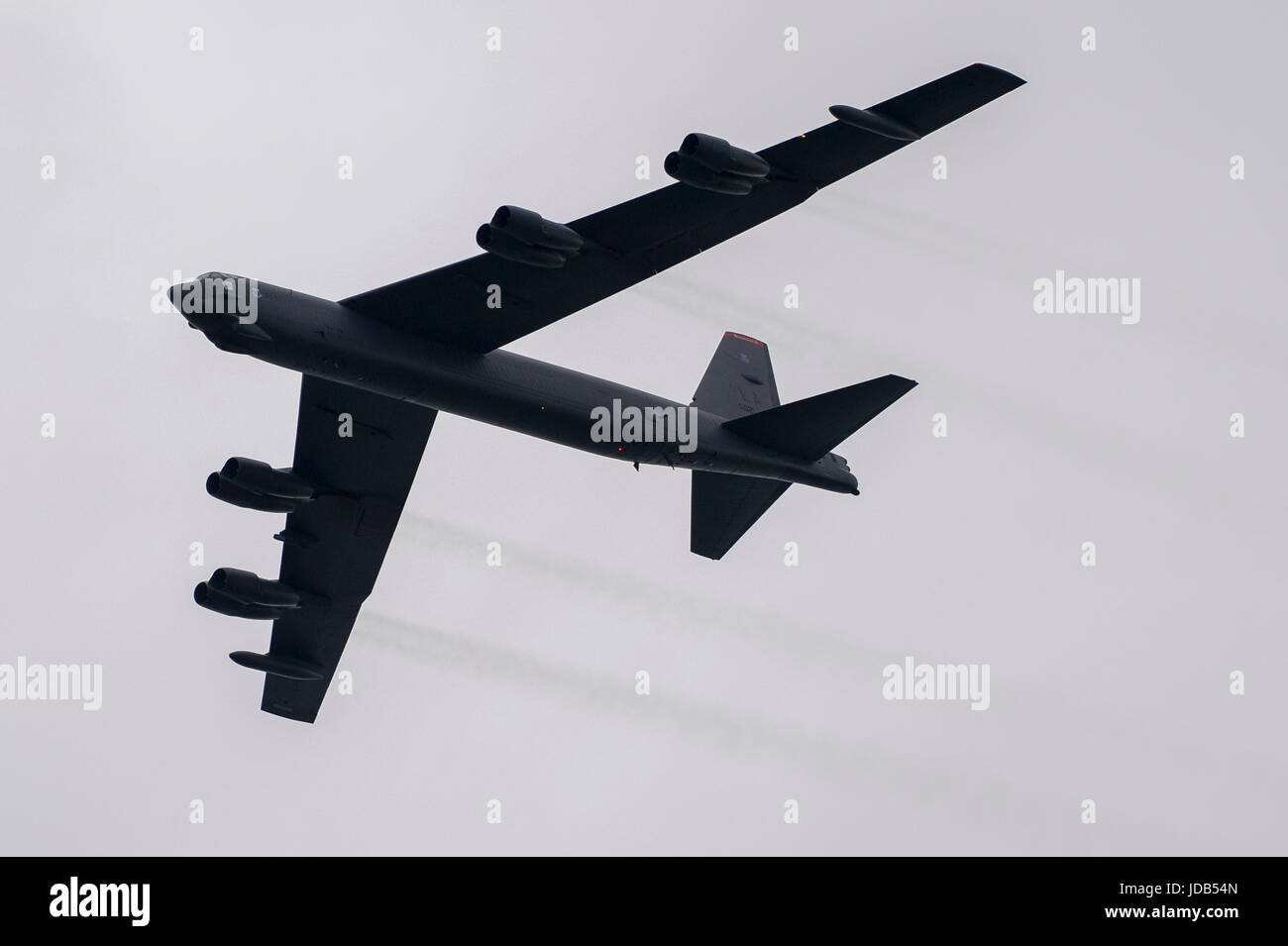 Un americano bombardero estratégico de largo alcance Boeing B-52 Stratofortress durante la 45ª edición del ejercicio BÁLTICO BALTOPS OPERACIONES 2017 en Ustka, Polan Foto de stock