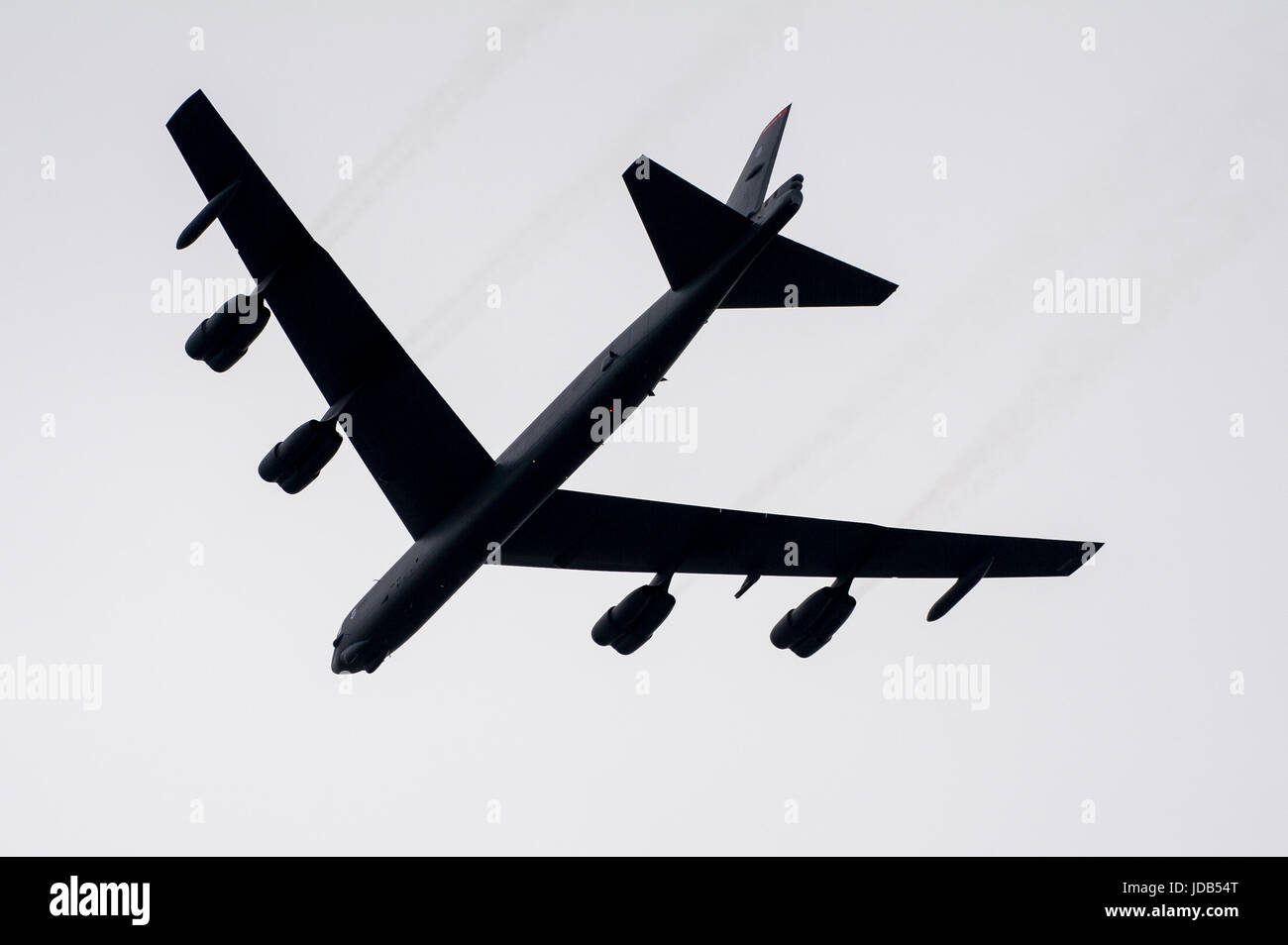 Un americano bombardero estratégico de largo alcance Boeing B-52 Stratofortress durante la 45ª edición del ejercicio BÁLTICO BALTOPS OPERACIONES 2017 en Ustka, Polan Foto de stock