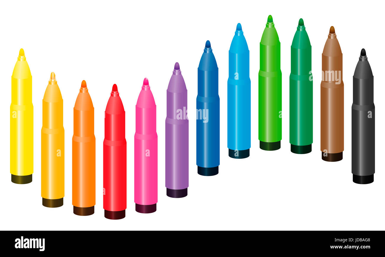 Puntas de felpa color wave - colorido conjunto Foto de stock