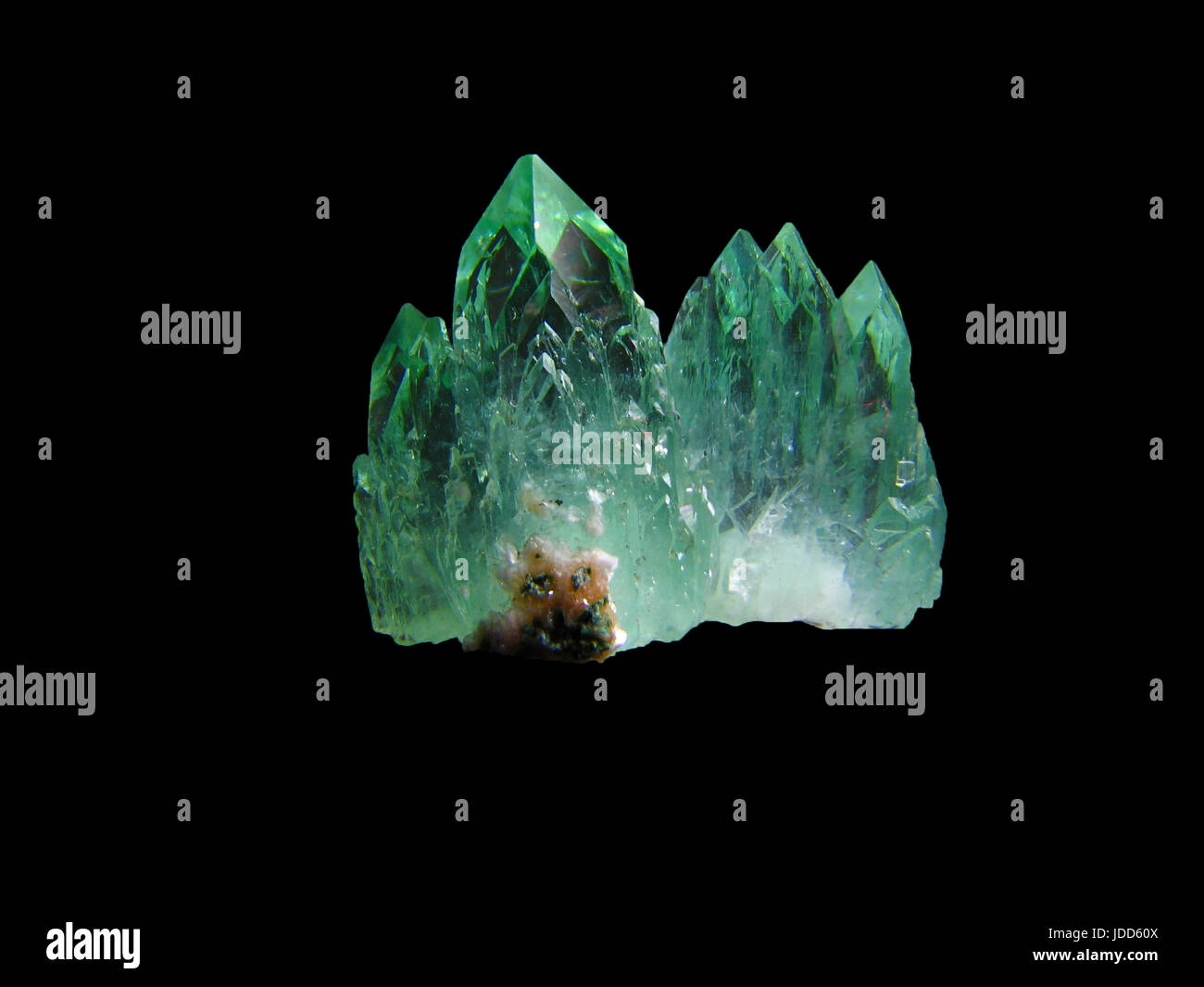 Apophyllite cristales verde Foto de stock