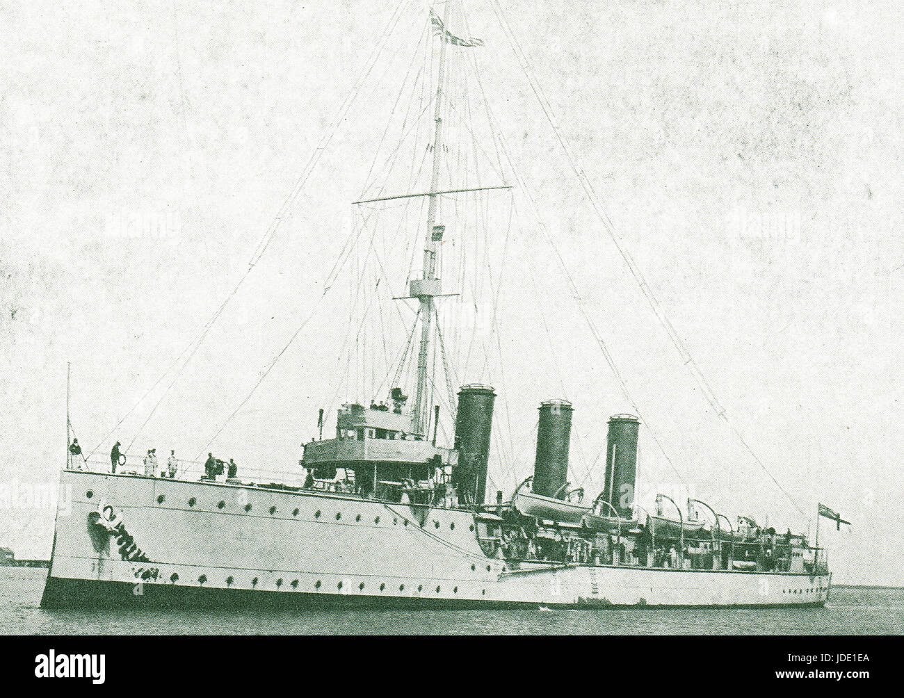 HMS Pathfinder hundido por torpedo en 1914 Foto de stock