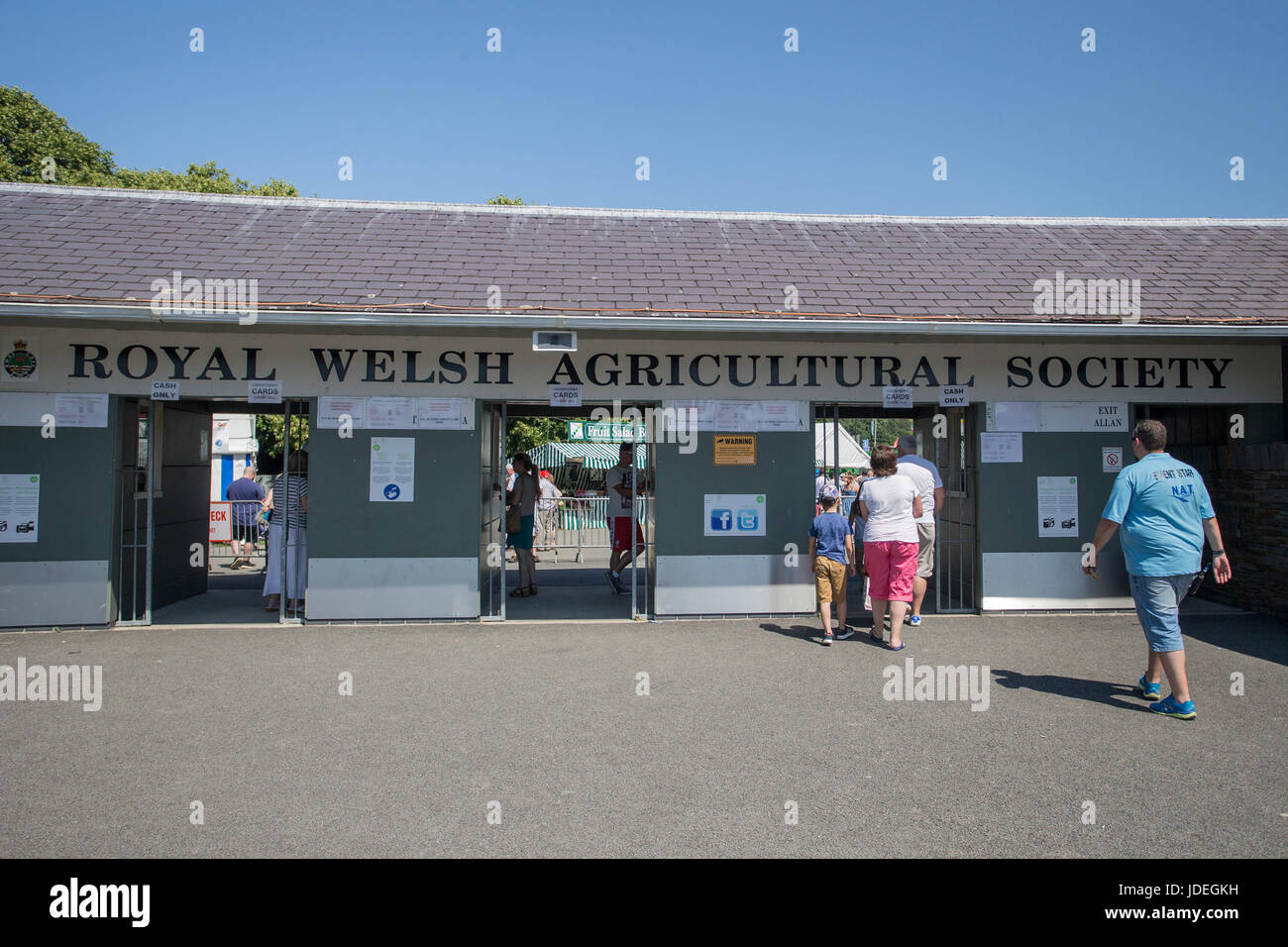 Vista general del Royal Welsh Showground, Llanelwedd, Builth Wells, Powys, Gales, Reino Unido, 19 de julio de 2016. Foto de stock