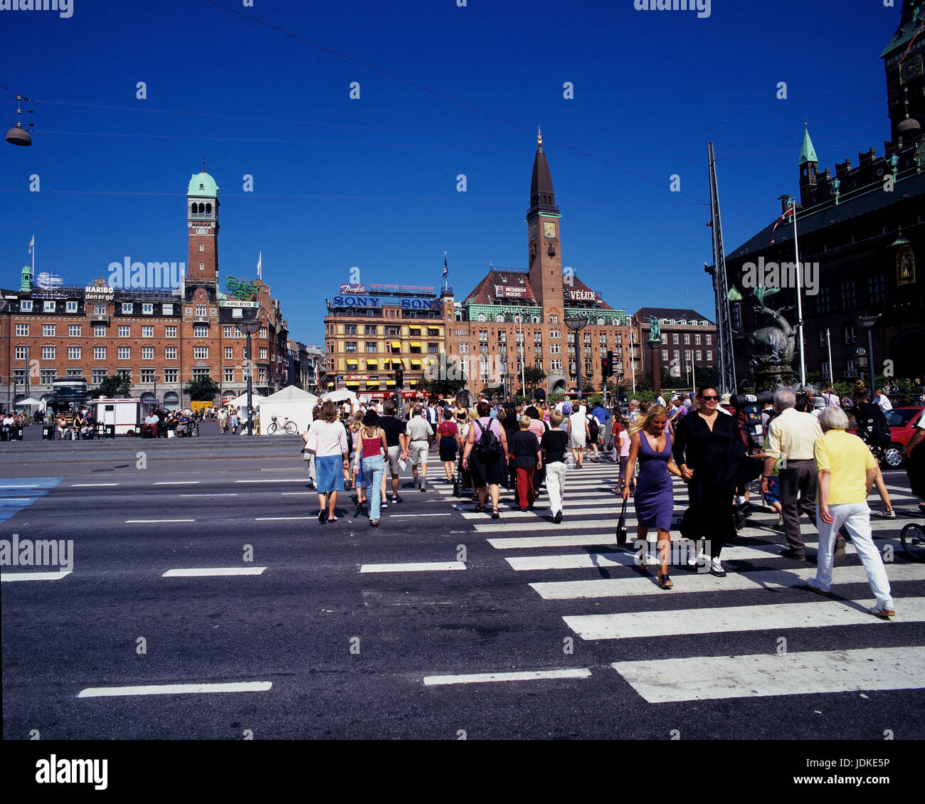 Dinamarca, Copenhague, la plaza del ayuntamiento, Daenemark, Kopenhagen, Rathausplatz Foto de stock