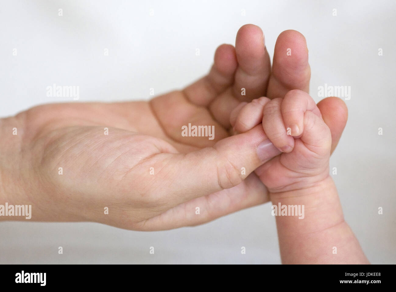 'Madre; niño; mujer; niñas; 3; semanas; edad; la edad; jóvenes; los jóvenes; el bebé; mano; las manos; broche; cogía, mano a mano; modelo liberado; persona; peopl Foto de stock
