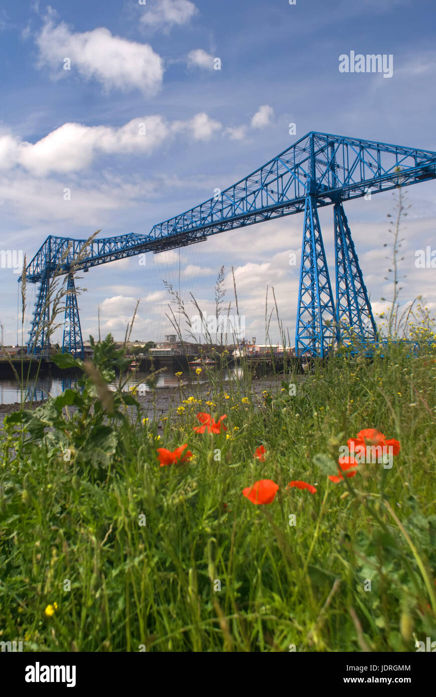 El puente del transportador de Middlesbrough, Foto de stock