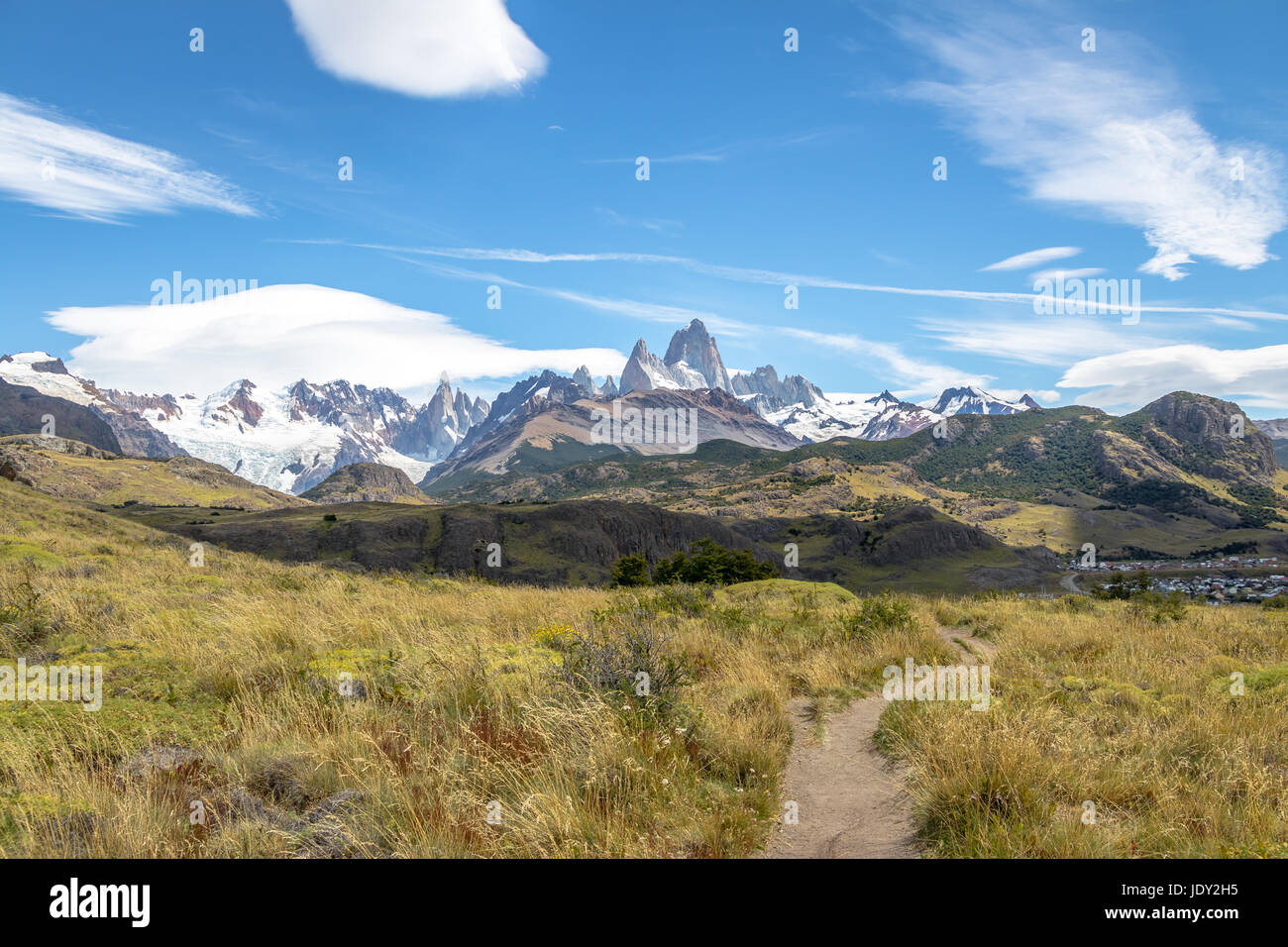 Monte Fitz Roy en El Chalten, Patagonia - Argentina Foto de stock