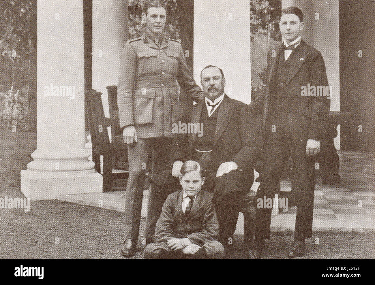 General Louis Botha & Sons 1914, Primer Ministro de la Unión de Sudáfrica Foto de stock