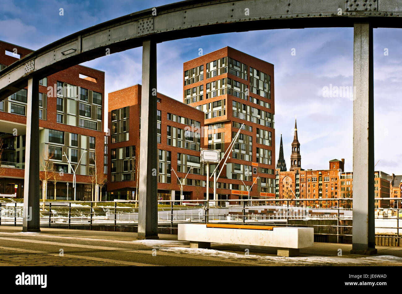 Alemania, Hamburgo, ciudad puerto, puerto de Magdeburg, la edificación residencial, edificio de oficinas, Ceilán, Arábica, Foto de stock