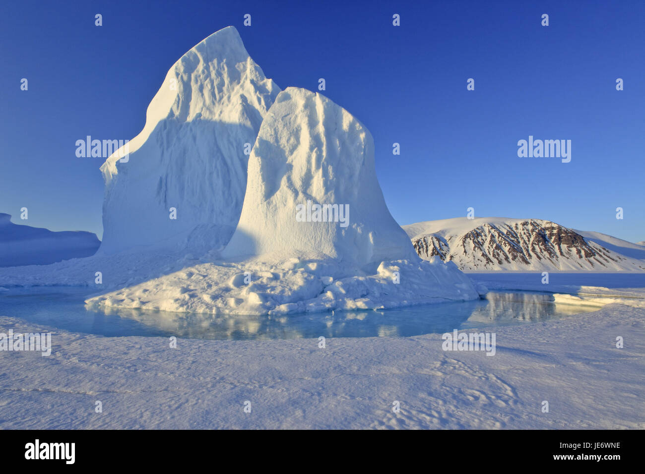 Norteamérica, Canadá, Nunavut Nordkanada Baffin Islandia, estanque, Eclipse, entrada de sonido, hielo, Iceberg, Foto de stock