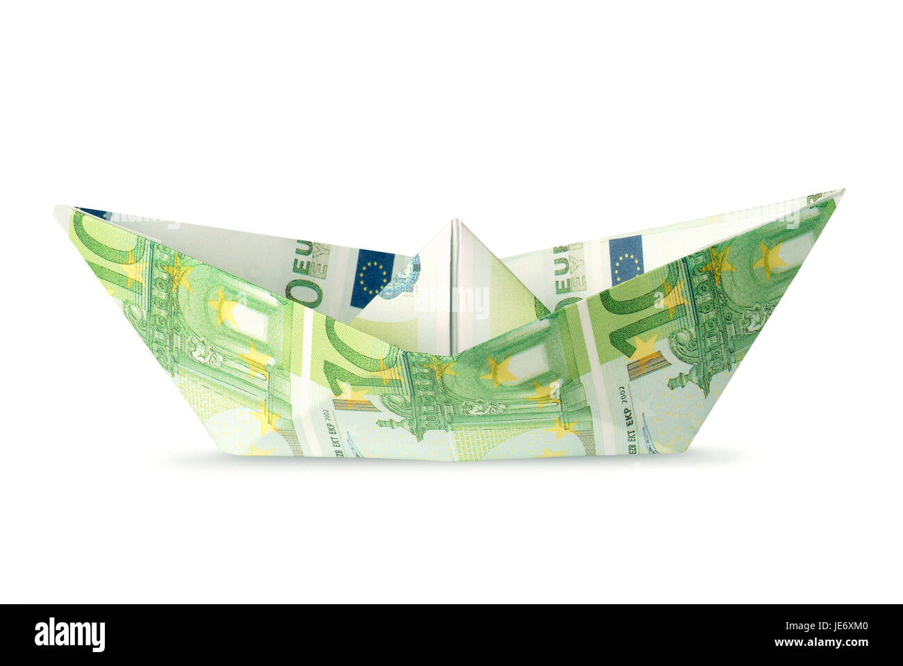 Buque de papel, euro de billetes de banco, Foto de stock