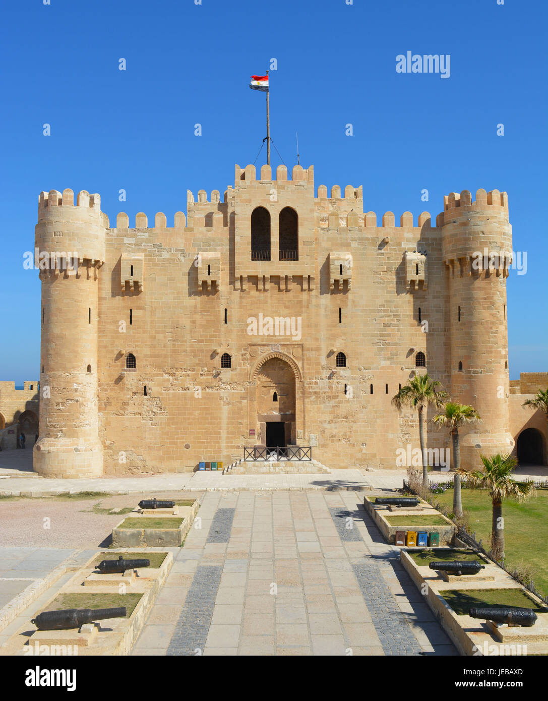 Castillo de qaitbay qaitbay, este puerto, distrito, departamento gomrok, Alejandría, Egipto Foto de stock